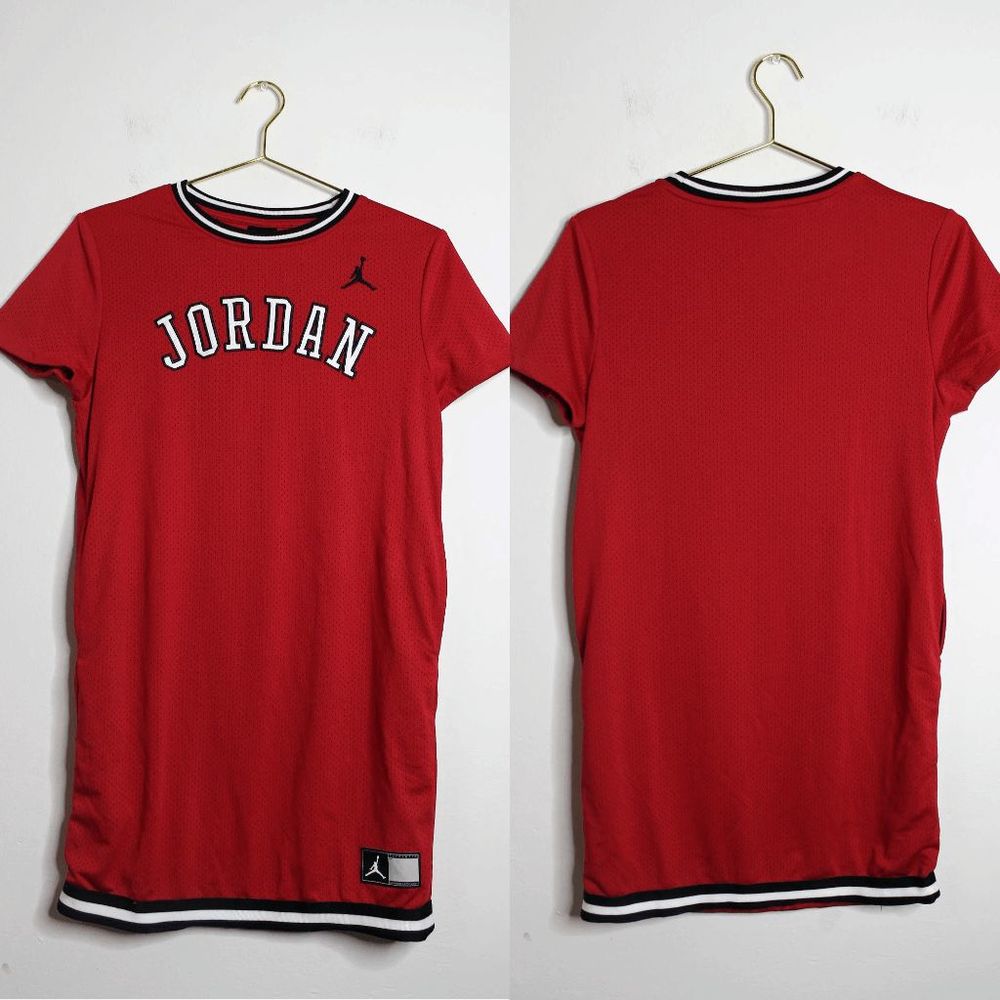 Jordan Red Black Jersey Dress - Large
